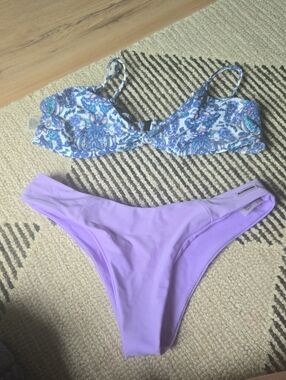 Blackbough Two-Piece Bikini Set - Lilac Bottom & Blue Paisley Top